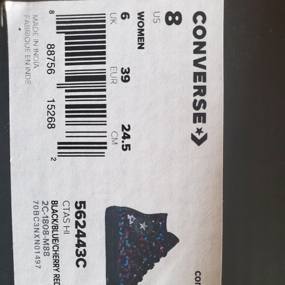 Converse Chuck Taylor All Star Hi Sequin Shoes - Picture 6 of 6